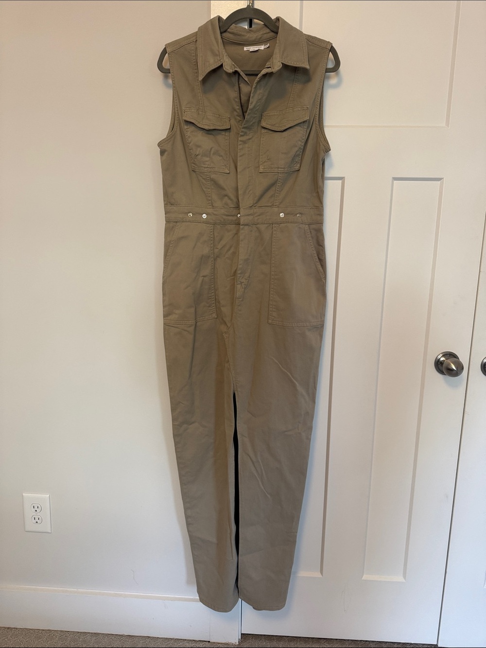 Good American Olive Sleeveless Utility Maxi Dress Maxi